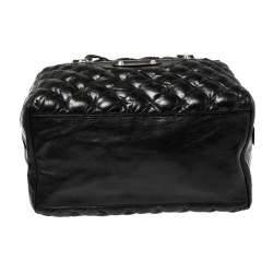 Pre Owned Balenciaga Black Matelassé Leather RH MM Bag