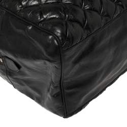Pre Owned Balenciaga Black Matelassé Leather RH MM Bag