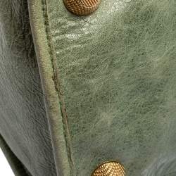 Pre Owned Balenciaga Green Leather Giant Work Bag