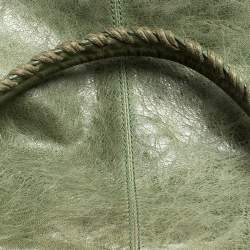 Pre Owned Balenciaga Green Leather Giant Work Bag