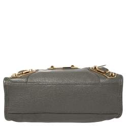 Pre Owned Balenciaga Gris Tarmac Leather Mini Metallic Edge City Bag