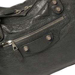 Pre Owned Balenciaga Grey Leather RH City Tote