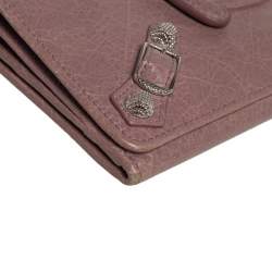 Pre Owned Balenciaga Tomette Leather Classic Money Continental Wallet