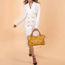 Pre Owned حقيبة يد بالنسياغا جي أس أتش سيتي جلد مسطردة