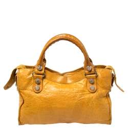 Pre Owned حقيبة يد بالنسياغا جي أس أتش سيتي جلد مسطردة