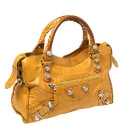 Pre Owned حقيبة يد بالنسياغا جي أس أتش سيتي جلد مسطردة