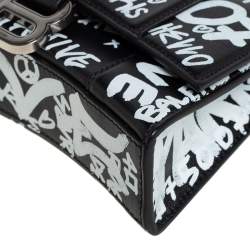 Balenciaga Black Leather Graffiti Hourglass Belt Bag