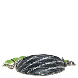 Pre Owned Balenciaga Black/White Leather XS Souvenir Bike Chain Bag