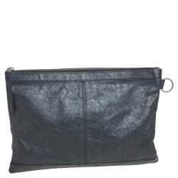 Pre Owned حقيبة كلتش بالنسياغا كلاسيك كليب إم أرينا جلد رصاصي