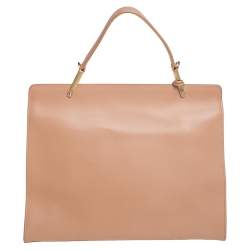 Pre Owned حقيبة بالنسياغا لو ديكس كارتابل جلد بيج بيد علوية