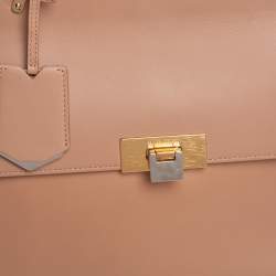 Pre Owned حقيبة بالنسياغا لو ديكس كارتابل جلد بيج بيد علوية