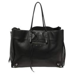 Balenciaga Black Leather Papier A4 Tote