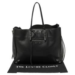 Balenciaga Black Leather Papier A4 Tote