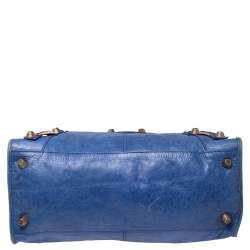 Pre Owned Balenciaga Blue Leather Giant Work Bag