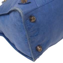 Pre Owned Balenciaga Blue Leather Giant Work Bag