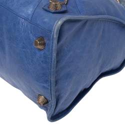 Pre Owned Balenciaga Blue Leather Giant Work Bag