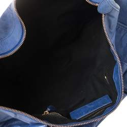 Pre Owned Balenciaga Blue Leather Giant Work Bag