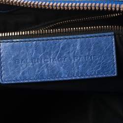 Pre Owned Balenciaga Blue Leather Giant Work Bag