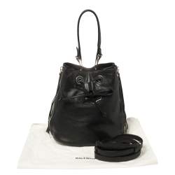 Pre Owned Balenciaga Black Soft Leather Papier Plate Bucket Bag