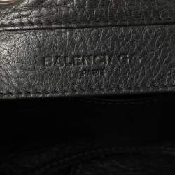 Pre Owned Balenciaga Black Soft Leather Papier Plate Bucket Bag