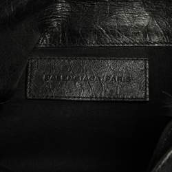 مملوكة مسبقًا Balenciaga Black Leather Motocross Giant 21 Envelope Clutch