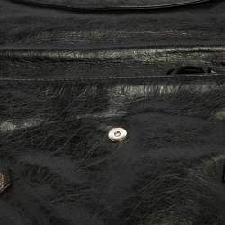 مملوكة مسبقًا Balenciaga Black Leather Motocross Giant 21 Envelope Clutch