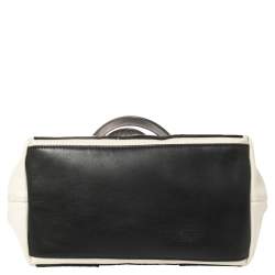 Pre Owned Balenciaga White/Black Canvas and Leather S Navy Cabas Tote