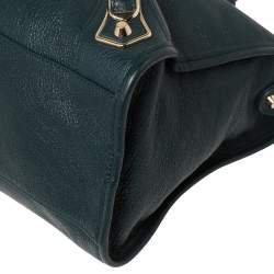 Pre Owned Balenciaga Dark Teal Green Leather RH City Tote