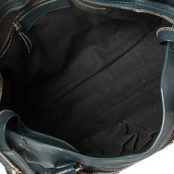 Pre Owned Balenciaga Dark Teal Green Leather RH City Tote