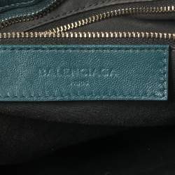 Pre Owned Balenciaga Dark Teal Green Leather RH City Tote