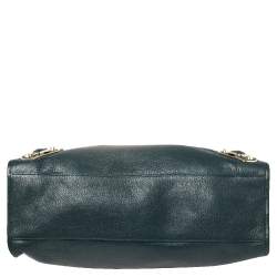 Pre Owned Balenciaga Dark Teal Green Leather RH City Tote
