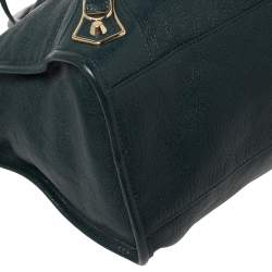 Pre Owned Balenciaga Dark Teal Green Leather RH City Tote