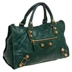 Pre Owned Balenciaga Pommier Lambskin Leather GGH Work Tote