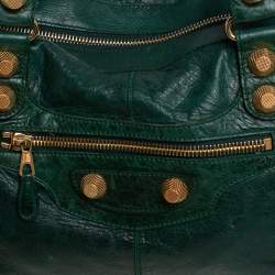 Pre Owned Balenciaga Pommier Lambskin Leather GGH Work Tote