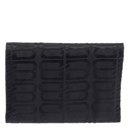 مملوكة مسبقًا Balenciaga Black Monogram Nylon and Leather Trifold Wallet