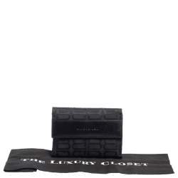 مملوكة مسبقًا Balenciaga Black Monogram Nylon and Leather Trifold Wallet