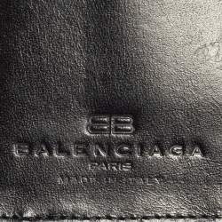 مملوكة مسبقًا Balenciaga Black Monogram Nylon and Leather Trifold Wallet