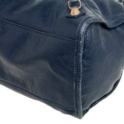 مملوكة مسبقًا حقيبة يد توتس بالنسياغا جي جي أتش سيتي جلد أزرق داكن