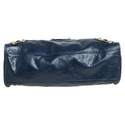 مملوكة مسبقًا حقيبة يد توتس بالنسياغا جي جي أتش سيتي جلد أزرق داكن