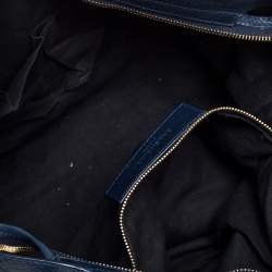 مملوكة مسبقًا حقيبة يد توتس بالنسياغا جي جي أتش سيتي جلد أزرق داكن