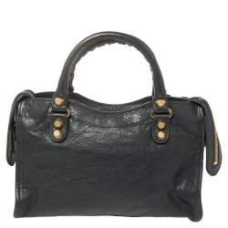 Pre Owned Balenciaga  Anthracite Leather Mini Classic City Bag