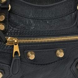 Pre Owned Balenciaga  Anthracite Leather Mini Classic City Bag