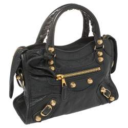 Pre Owned Balenciaga  Anthracite Leather Mini Classic City Bag