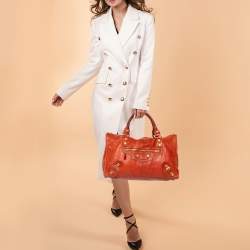 Pre Owned Balenciaga Burnt Orange Leather GGH Work Tote