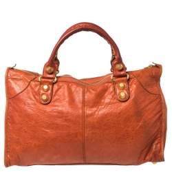 Pre Owned Balenciaga Burnt Orange Leather GGH Work Tote