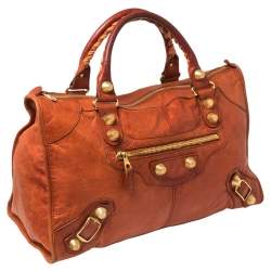 Pre Owned Balenciaga Burnt Orange Leather GGH Work Tote
