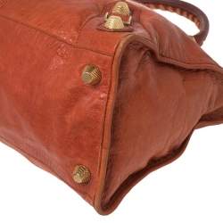 Pre Owned Balenciaga Burnt Orange Leather GGH Work Tote