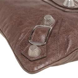 Pre Owned Balenciaga Sandstone Leather SGH Flat Wristlet Clutch