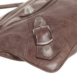 Pre Owned Balenciaga Sandstone Leather SGH Flat Wristlet Clutch