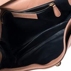 Pre Owned Balenciaga Tan Leather Tube Clasp Top Handle Bag